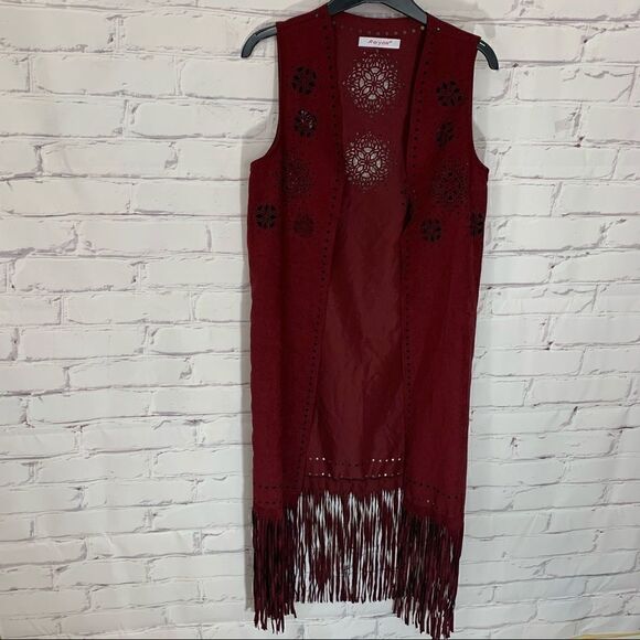 Reyon small vest with fringe - Picture 2 of 5